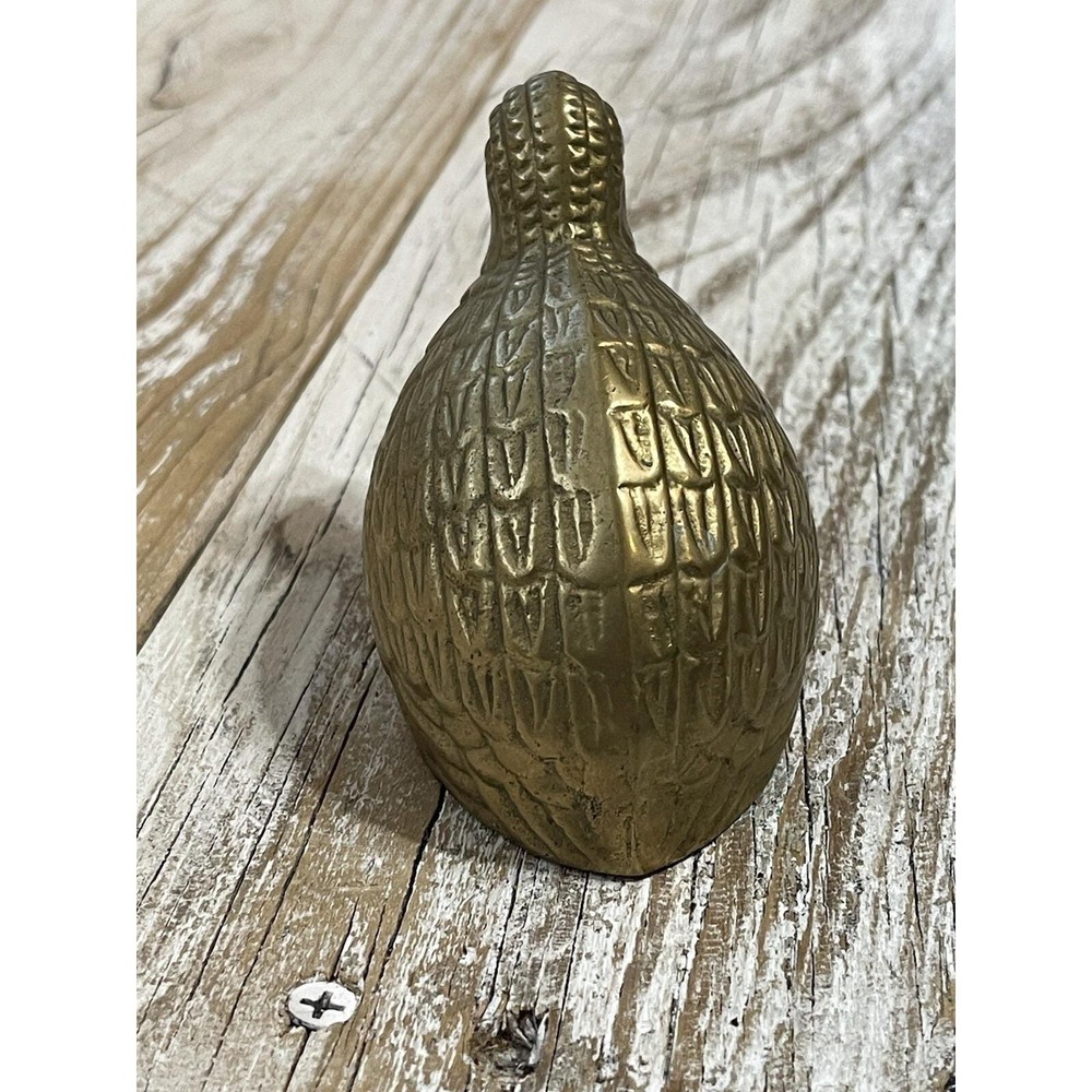 Vintage Solid Brass Quail Figurine‎ Mid Century Modern No Markings 3" Tall Heavy - Picture 4 of 8